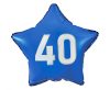 Geburtstag Blue Blau Happy Birthday 40 Stern Folienballon 44 cm