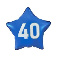   Geburtstag Blue Blau Happy Birthday 40 Stern Folienballon 44 cm