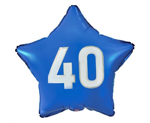 Geburtstag Blue Blau Happy Birthday 40 Stern Folienballon 44 cm