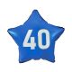 Geburtstag Blue Blau Happy Birthday 40 Stern Folienballon 44 cm