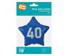 Geburtstag Blue Blau Happy Birthday 40 Stern Folienballon 44 cm