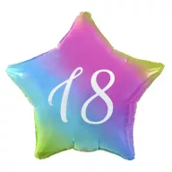   Geburtstag Rainbow  Regenbogen Happy Birthday 18-Stern Folienballon 44 cm