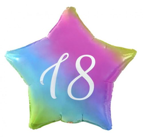 Geburtstag Rainbow  Regenbogen Happy Birthday 18-Stern Folienballon 44 cm