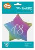 Geburtstag Rainbow  Regenbogen Happy Birthday 18-Stern Folienballon 44 cm