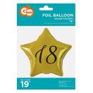 Geburtstag Gold Gold Happy Birthday 18 Stern Folienballon 48 cm