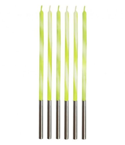 Farbe Candy Lime Green Grüne Geburtstagskerze, Kerzenset 6 Stk