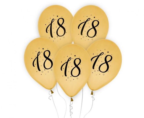 Gold Happy Birthday 18 gold Ballon, Luftballon 5Stück 12 Zoll (30cm)