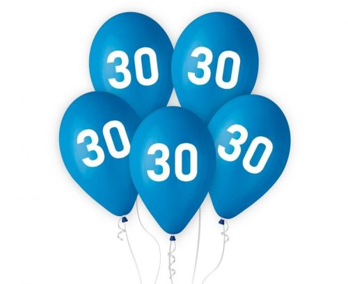 Geburtstag Blue Blaue Happy Birthday 30 Luftballons, 5er Pack, 12 Zoll (30 cm)