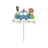 Polizei Beep Happy Birthday Kuchen Dekoration 13 cm