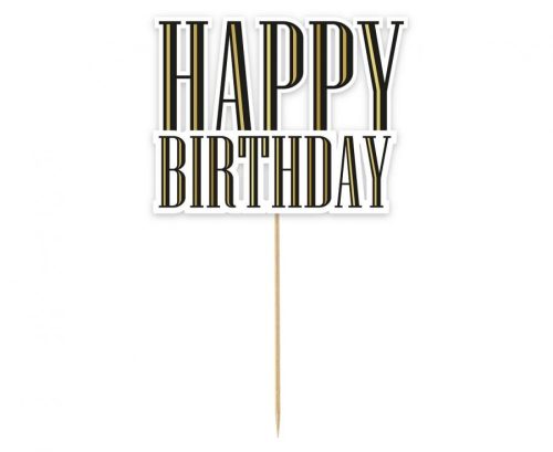 Geburtstag Black Happy Birthday Kuchendekoration 13 cm