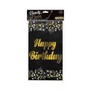 Geburtstag B&C Black Schwarze Happy Birthday Folientischdecke 137x183 cm