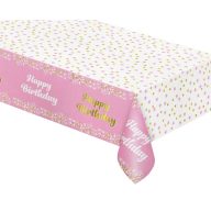   Geburtstag B&C Light Pink Pink Happy Birthday Folien-Tischdecke 137x183 cm