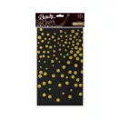 Geburtstag Black Gold Dots, Schwarze Folientischdecke 137x183 cm