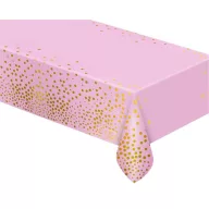 Geburtstag B&C Gold Dots Rosa Folie Tischdecke 137x183 cm