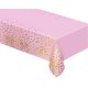 Light Pink Gold Dots, Rosa Tischdecke aus Folie 137x183 cm