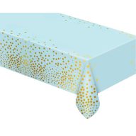 Geburtstag B&C Gold Dots Blaue Folientischdecke 137x183 cm