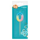 Nummer Pastel Ombre Bunte 0er Zahlkerze, Geburtstagskerze