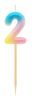 Nummer Pastel Ombre Bunte 2er Zahlenkerze, Tortenkerze