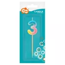 Nummer Pastel Ombre Bunte Zahl 3 Kerze, Geburtstagskerze