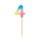 Nummer Pastel Ombre Bunte Nummer 4 Geburtstagskerze, Tortenkerze