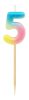 Nummer Pastel Ombre Bunte Kerze Nummer 5, Geburtstagskerze