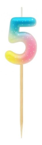 Nummer Pastel Ombre Bunte Kerze Nummer 5, Geburtstagskerze