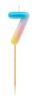 Nummer Pastel Ombre Bunte Zahl 7 Kerze, Tortekerze