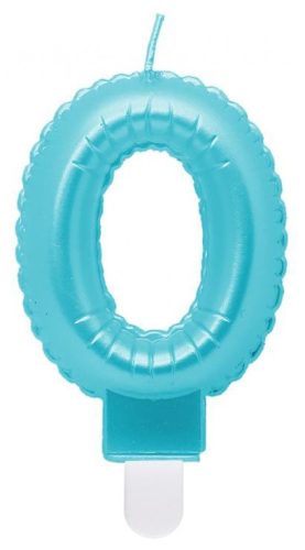 Nummer Pearly Light Blaue 0 Zahlkerze, Geburtstagskerze