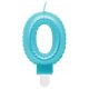 Nummer Pearly Light Blaue 0 Zahlkerze, Geburtstagskerze