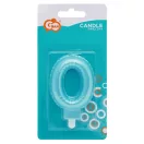 Nummer Pearly Light Blaue 0 Zahlkerze, Geburtstagskerze