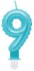 Nummer Pearly Light Blaue Zahl 9 Geburtstagskerze