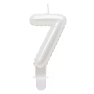 Nummer Pearly Weiße Nummer 7 Kerze, Geburtstagskerze