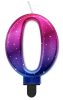 Nummer Night Sky Metallic Bunte Zahl 0 Geburtstagskerze
