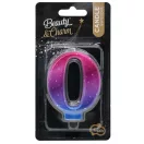 Nummer Night Sky Metallic Bunte Zahl 0 Geburtstagskerze