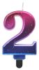 Nummer Night Sky Metallic Bunte 2er Zahlenkerze, Tortenkerze