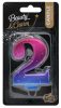 Nummer Night Sky Metallic Bunte 2er Zahlenkerze, Tortenkerze