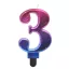 Nummer Night Sky Metallic Bunte Geburtstagskerze Nummer 3
