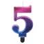 Nummer Night Sky Metallic Bunte Nummer 5 Kerze, Tortenkerze