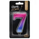 Nummer Night Sky Metallic Bunte 7 Zahlenkerze, Geburtstagskerze