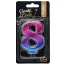 Nummer Night Sky Metallic Bunte Nummer 8 Kerze, Tortenkerze