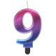 Nummer Night Sky Metallic Bunte Zahl 9 Dekorationskerze