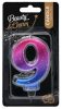 Nummer Night Sky Metallic Bunte Zahl 9 Dekorationskerze
