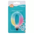 Nummer Pastel Ombre Bunte Zahl 0 Kerze, Geburtstagskerze