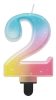 Nummer Pastel Ombre Bunte Zahl 2 Kerze, Tortekerze