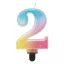 Nummer Pastel Ombre Bunte Zahl 2 Kerze, Tortekerze