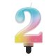 Nummer Pastel Ombre Bunte Zahl 2 Kerze, Tortekerze