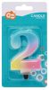Nummer Pastel Ombre Bunte Zahl 2 Kerze, Tortekerze