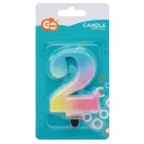Nummer Pastel Ombre Bunte Zahl 2 Kerze, Tortekerze