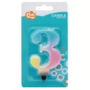 Nummer Pastel Ombre Bunte Zahl 3 Kerze, Geburtstagskerze