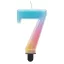 Nummer Pastel Ombre Bunte Zahl 7 Kerze, Tortenkerze
